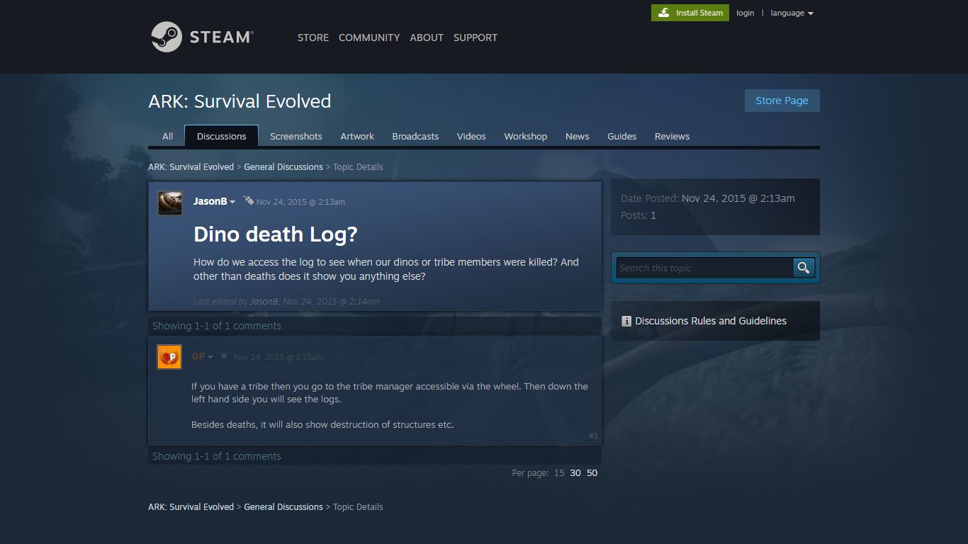 Dino death Log? :: ARK: Survival Evolved General Discussions