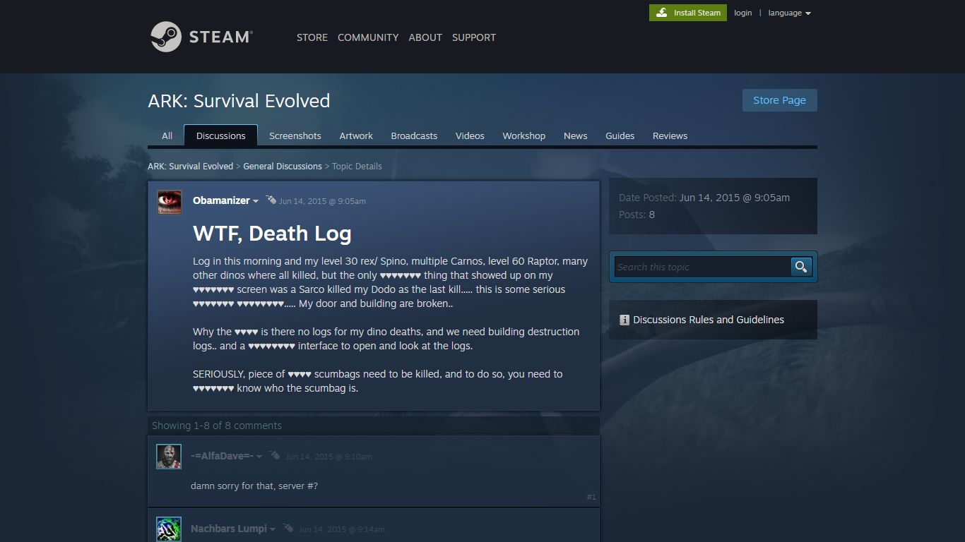 WTF, Death Log :: ARK: Survival Evolved General Discussions
