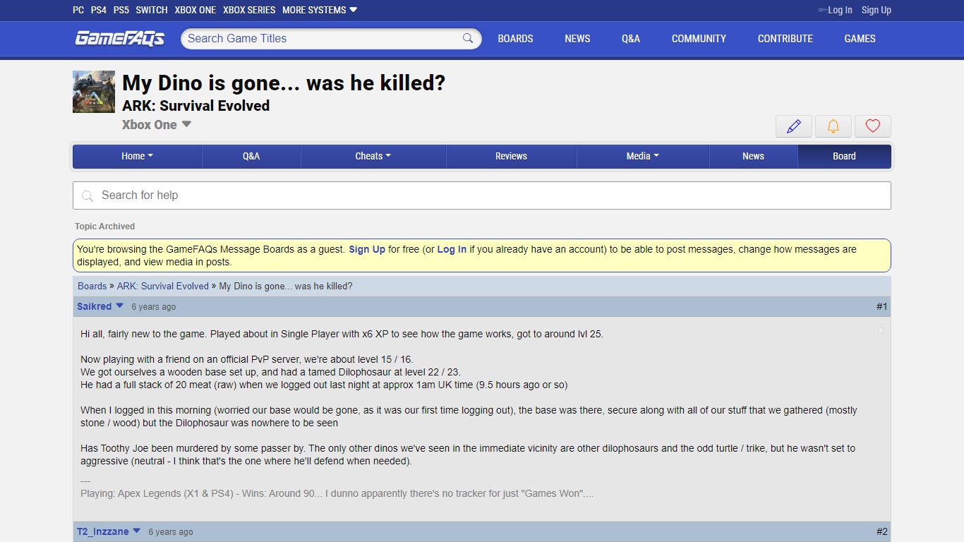 My Dino is gone... was he killed? - ARK: Survival Evolved - GameFAQs